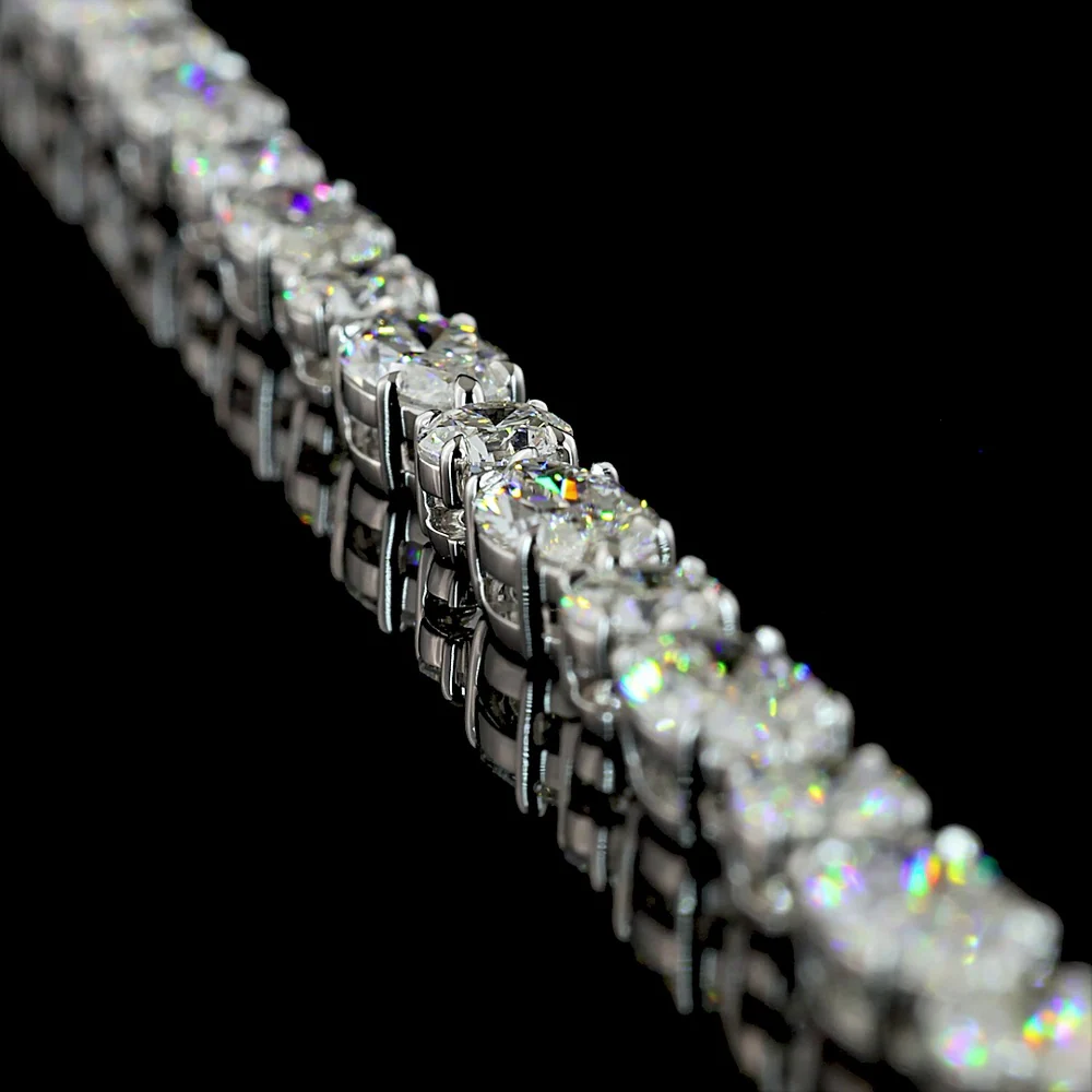 14K White Gold 26.67 Carat Tennis Necklace with Alternating Marquise and Round Lab-Grown Diamonds - E-F VS Clarity, East-West Set - Covaloro Fine Jewelry - Image 3