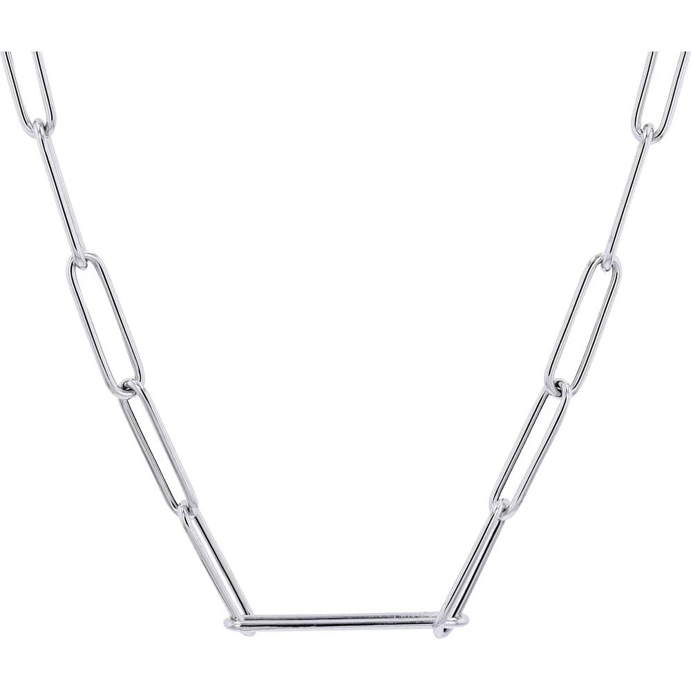 14K White Gold 26 - Inch Paperclip Chain Necklace - 19.70 Gram Weight