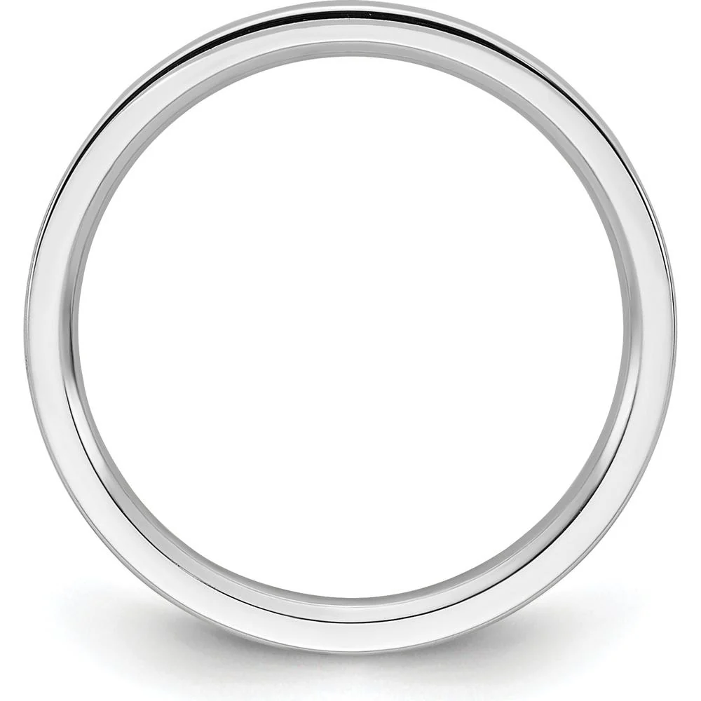 14K White Gold 2mm Flat Comfort Fit Wedding Band - Size 5.5 by Luciano & Cie - Image 2