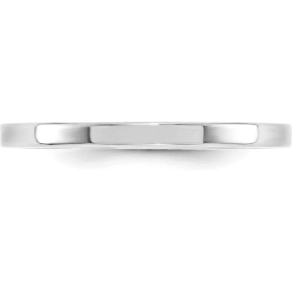 14K White Gold 2mm Flat Comfort Fit Wedding Band - Size 5.5 by Luciano & Cie - Image 3