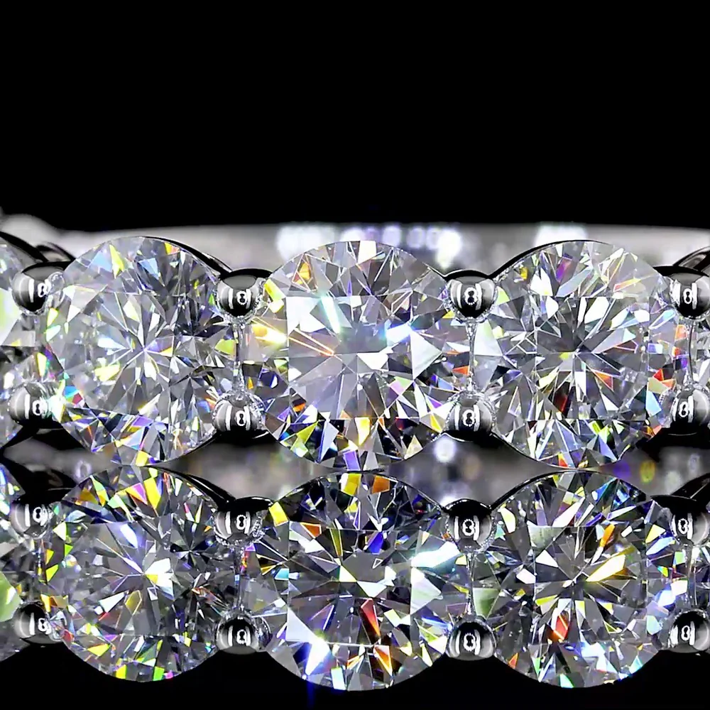 14K White Gold 3/4 Eternity Band with 11 Prong-Set Round Brilliant Cut Lab Diamonds - 2.97 Carat Total Weight - Covaloro Fine Jewelry - Image 2