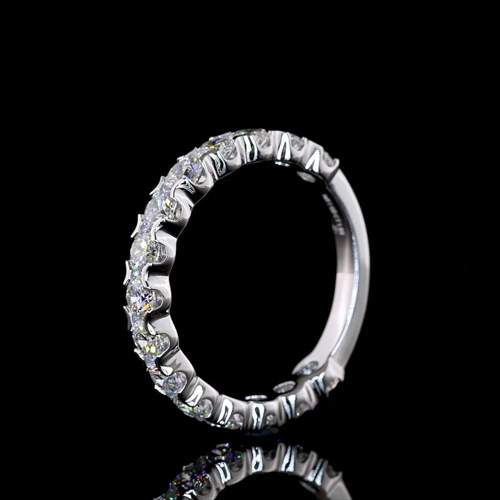 14K White Gold 3/4 Eternity Band with 15 U-Prong Set Round Lab Diamonds - 1.66 Carat Total Weight, E-F Color VS Clarity - Covaloro Fine Jewelry - Image 4
