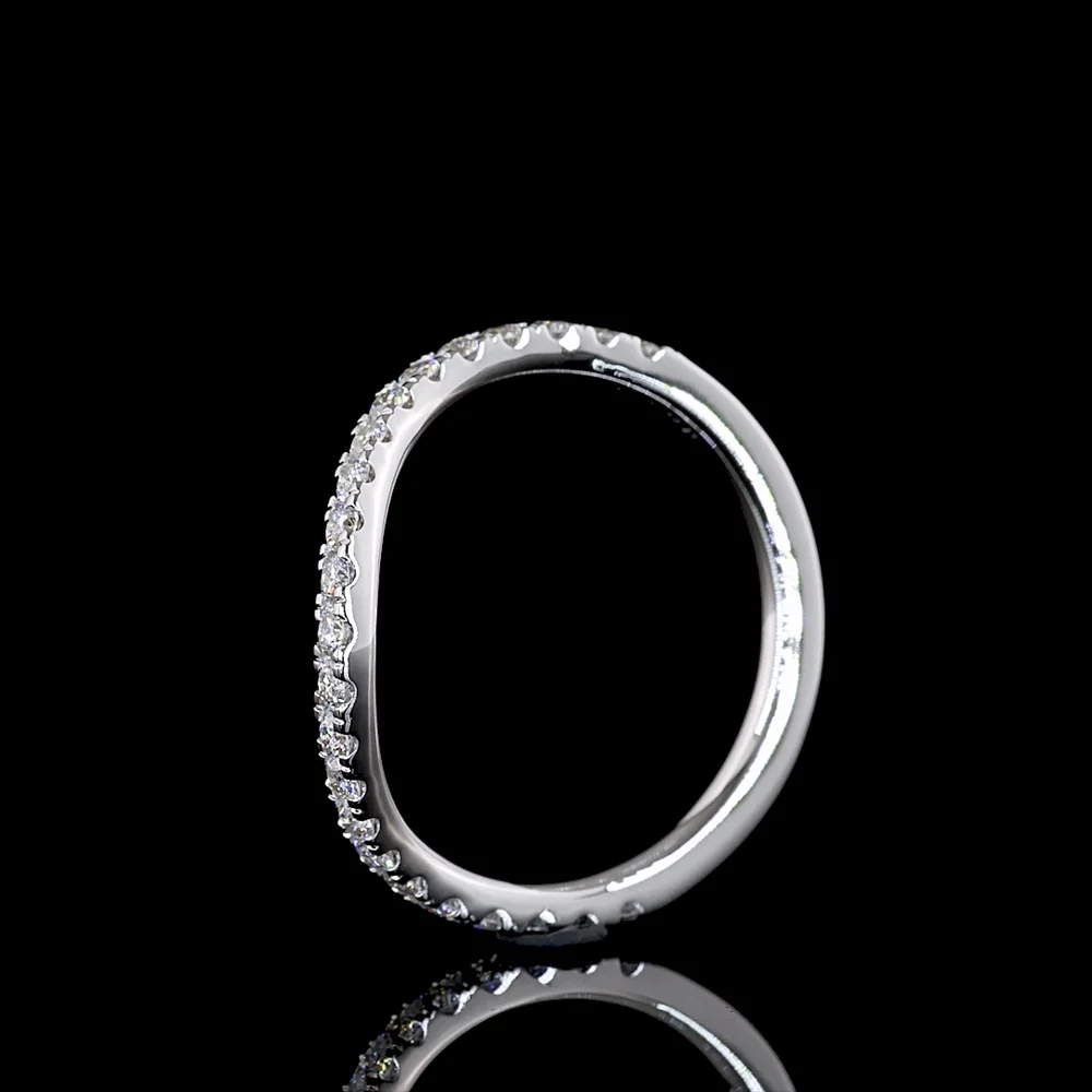 14K White Gold 3/4 Eternity Band with 23 Round Brilliant Cut Lab Diamonds - 0.43 Carat Total Weight - Covaloro Fine Jewelry - Image 4