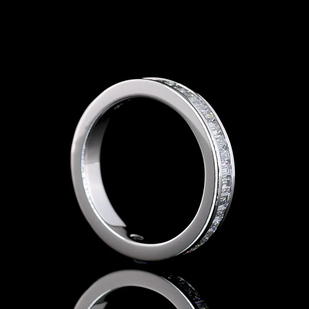 14K White Gold 3/4 Eternity Band with Channel Set Baguette Cut Lab Diamonds - 1.04 Carat Total Weight - Covaloro Fine Jewelry - Image 3
