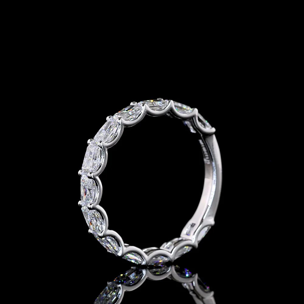 14K White Gold 3/4 Eternity Band with East-West Set Radiant Cut Lab Diamonds - 1.73 Carat Total Weight - Covaloro Fine Jewelry - Image 4
