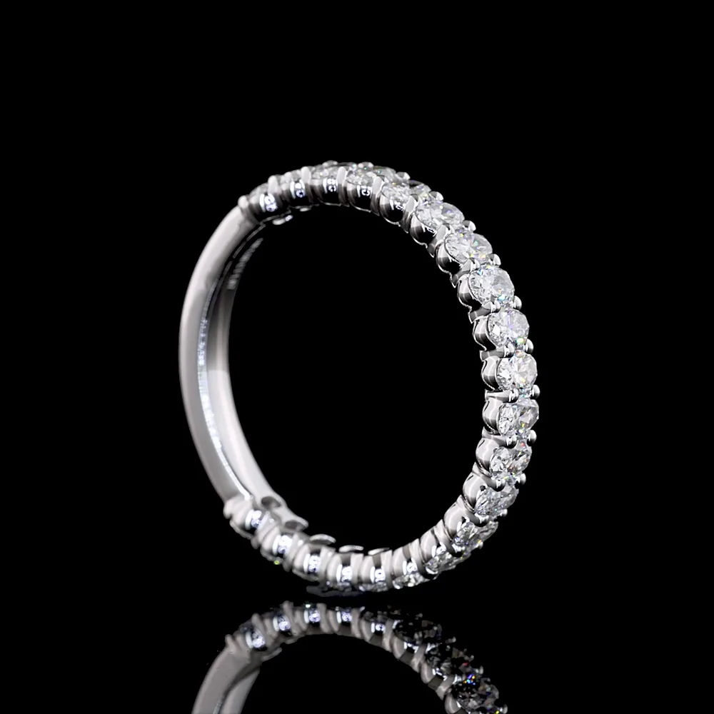 14K White Gold 3/4 Eternity Band with North-South Oval Cut Lab Diamonds - 1.06 Carat Total Weight, E-F Color, VS Clarity - Covaloro Fine Jewelry - Image 3