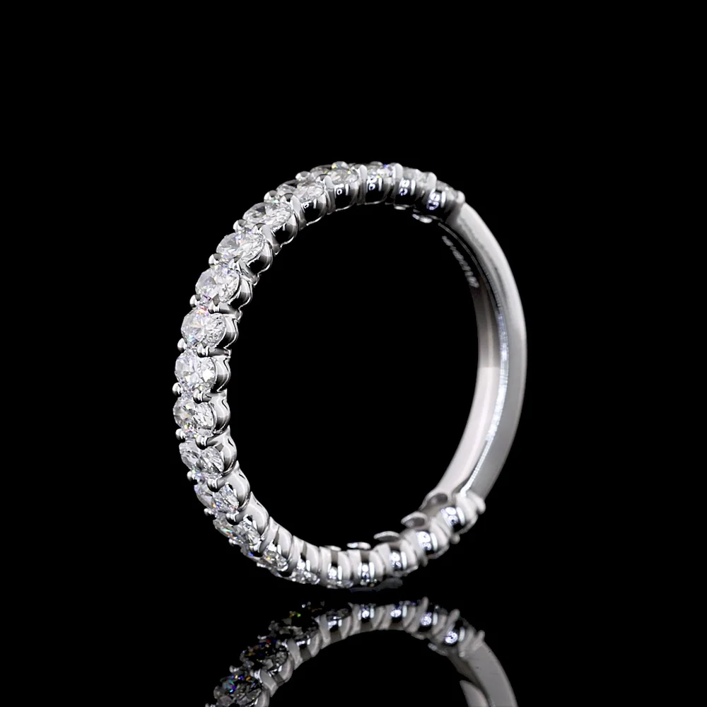 14K White Gold 3/4 Eternity Band with North-South Oval Cut Lab Diamonds - 1.06 Carat Total Weight, E-F Color, VS Clarity - Covaloro Fine Jewelry - Image 4