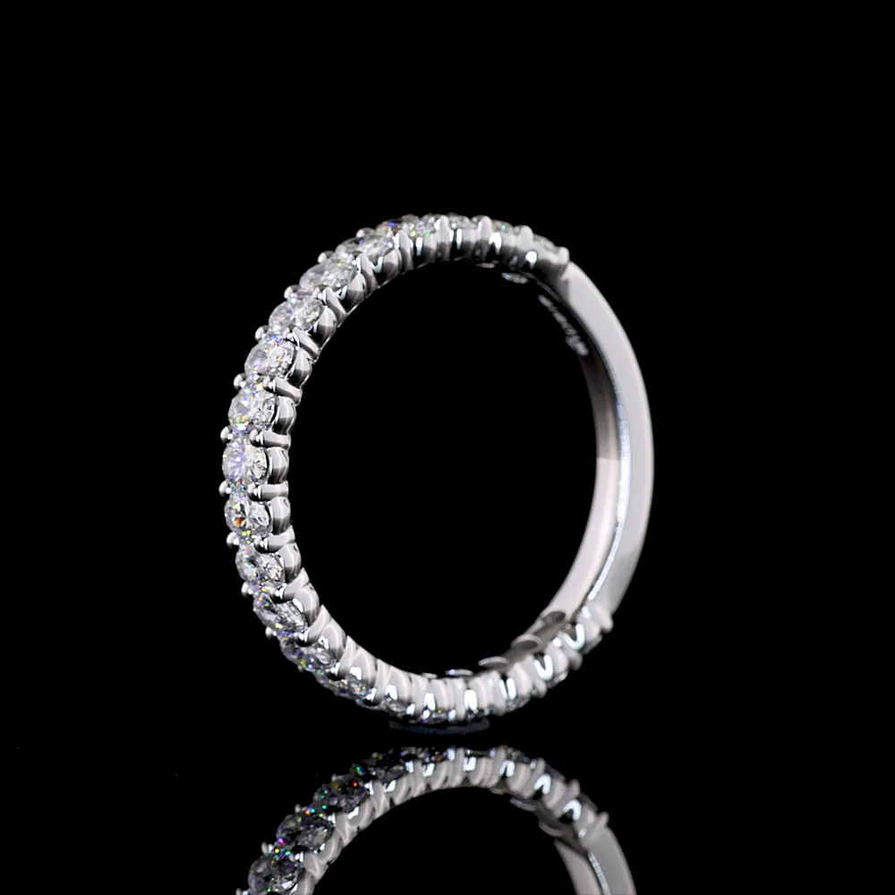 14K White Gold 3/4 Eternity Band with North-South Oval Cut Lab Diamonds - 1.12 Carats Total Diamond Weight (E-F, VS1) - Covaloro Fine Jewelry - Image 4