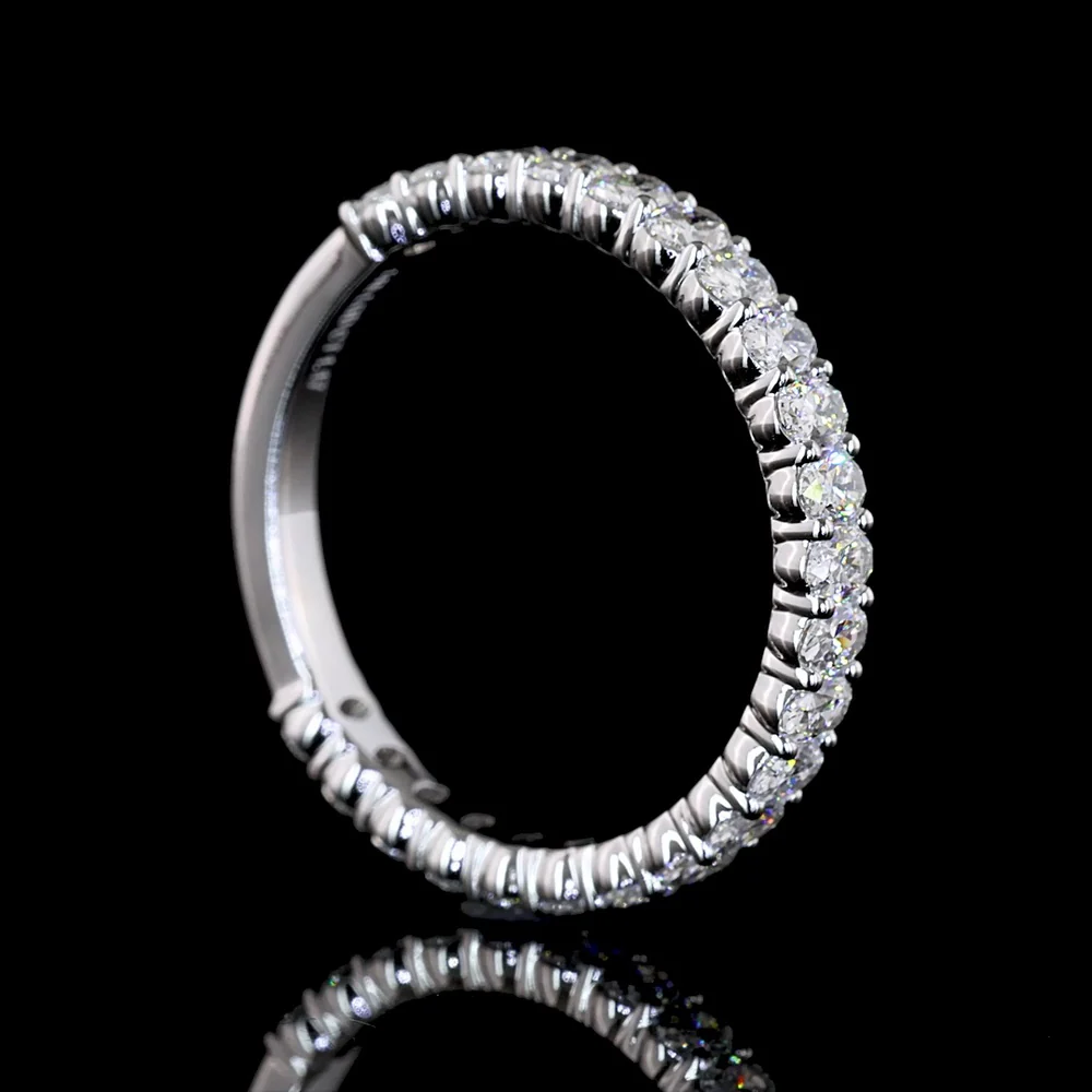 14K White Gold 3/4 Eternity Band with North-South Oval Cut Lab Diamonds - 1.17 Carat Total Weight, E-F Color, VS Clarity - Covaloro Fine Jewelry - Image 3