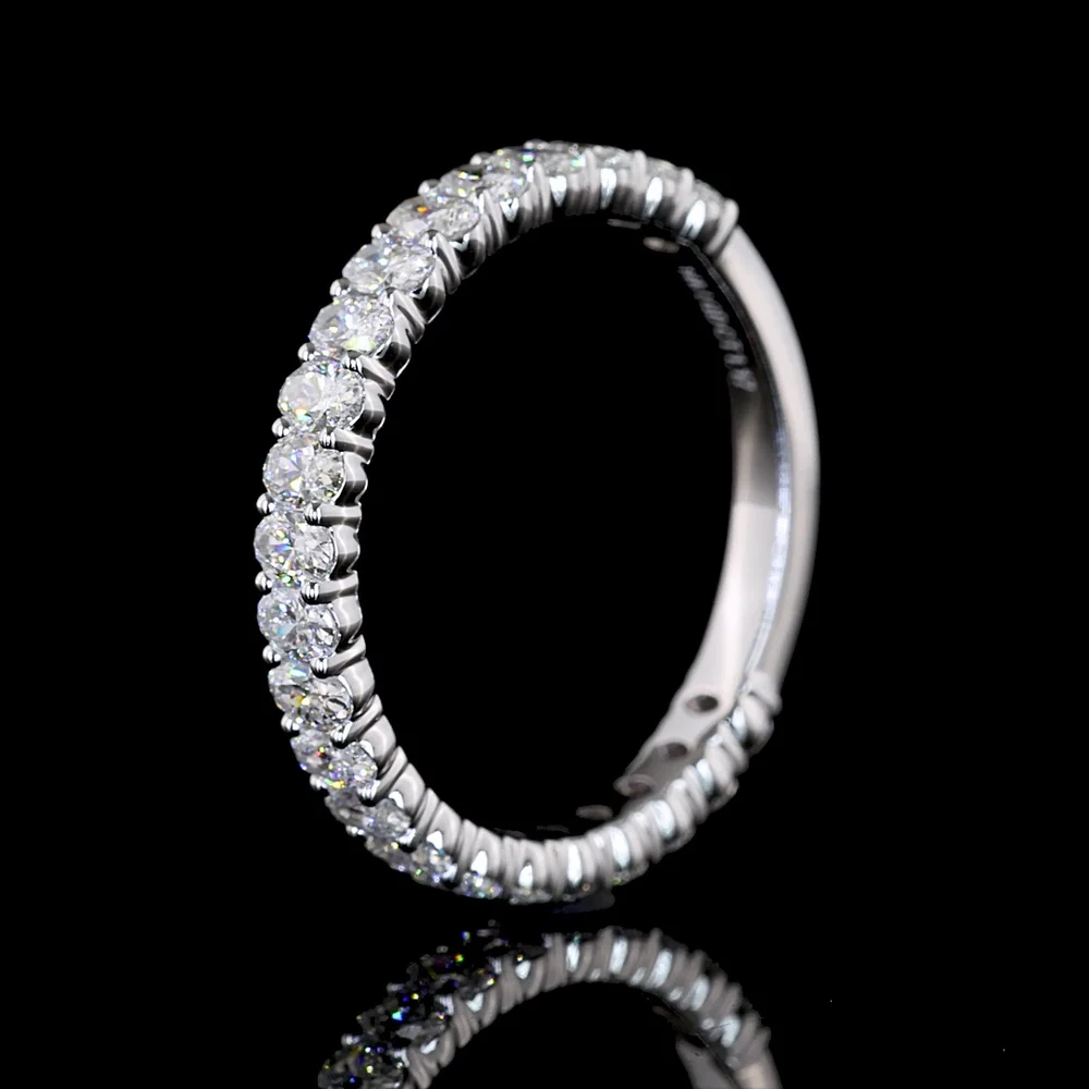 14K White Gold 3/4 Eternity Band with North-South Oval Cut Lab Diamonds - 1.17 Carat Total Weight, E-F Color, VS Clarity - Covaloro Fine Jewelry - Image 4
