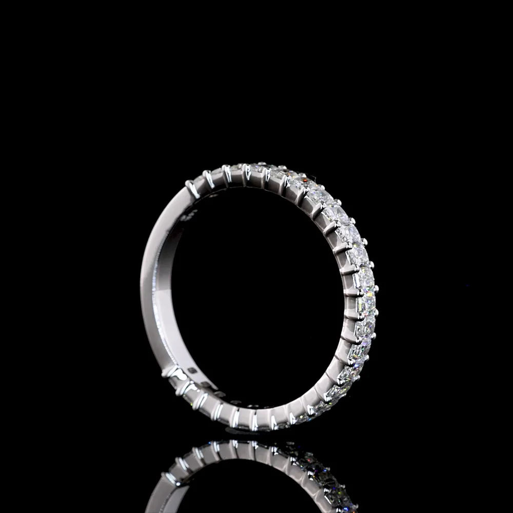 14K White Gold 3/4 Eternity Band with North-South Prong Set Radiant Cut Natural Diamonds - 1.00 Carat Total Diamond Weight - Covaloro Fine Jewelry - Image 3