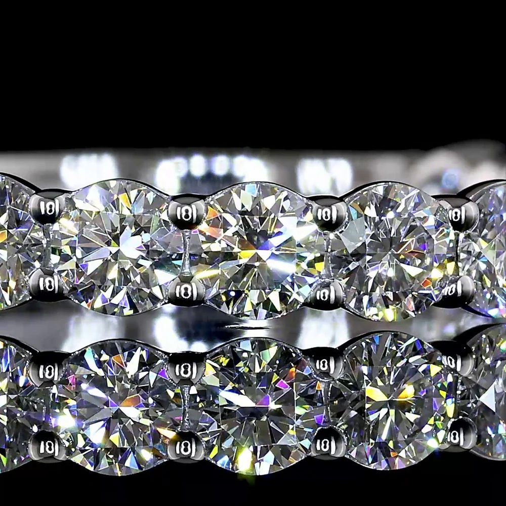 14K White Gold 3/4 Eternity Band with Prong Set Round Lab Diamonds - 1.38 Carat Total Weight - Covaloro Fine Jewelry - Image 2