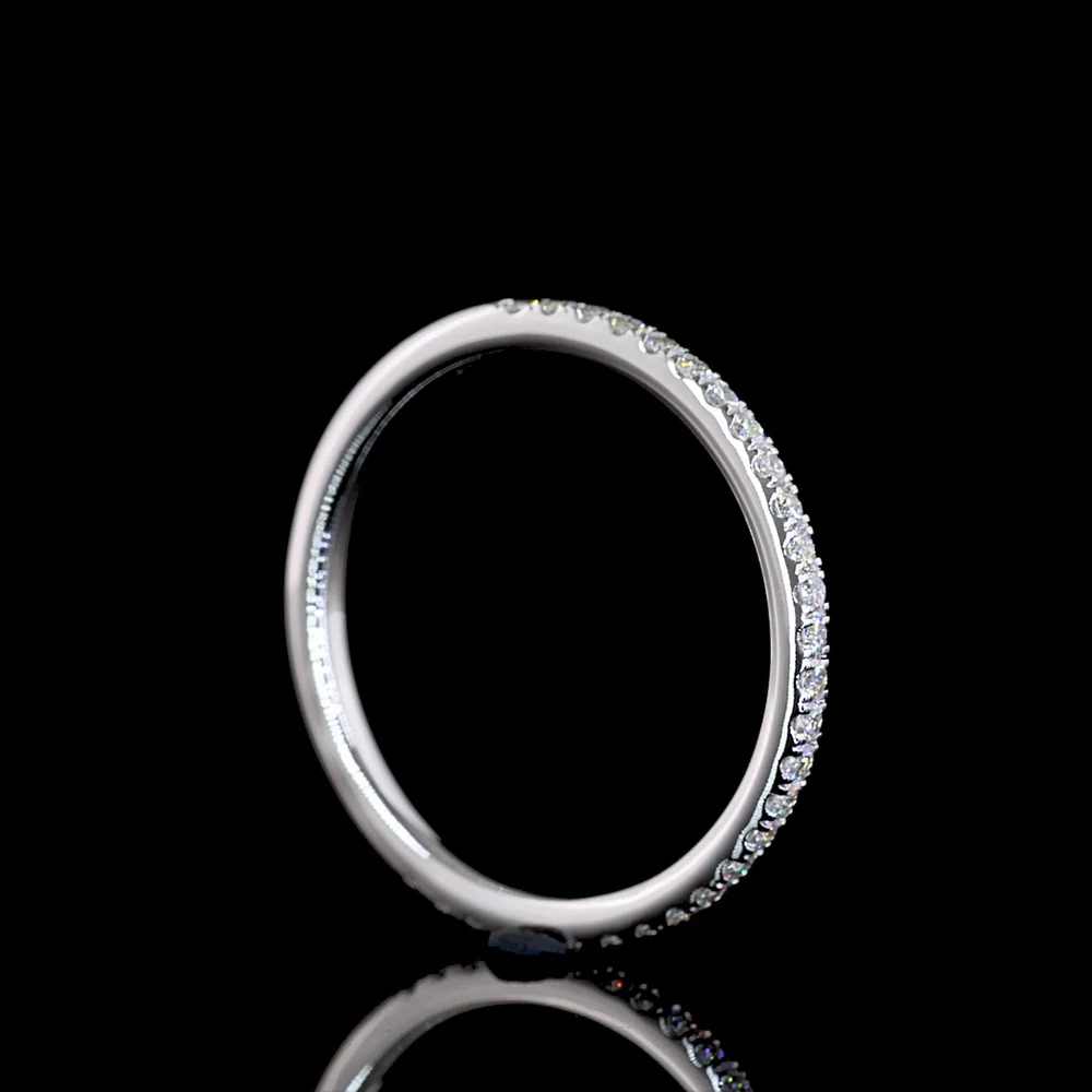 14K White Gold 3/4 Eternity Band with U-Prong Set Round Lab Diamonds - 0.25 Carats Total Carat Weight - Covaloro Fine Jewelry - Image 3