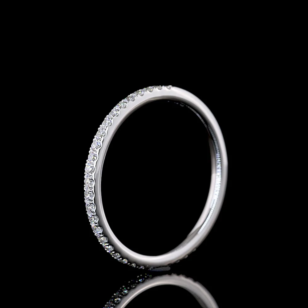 14K White Gold 3/4 Eternity Band with U-Prong Set Round Lab Diamonds - 0.25 Carats Total Carat Weight - Covaloro Fine Jewelry - Image 4