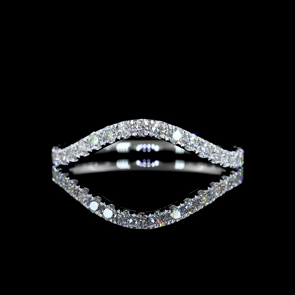 14K White Gold 3/4 Eternity Band with U-Prong Set Round Lab Diamonds - 0.43 Carat Total Weight - Covaloro Fine Jewelry