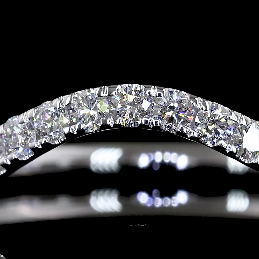 14K White Gold 3/4 Eternity Band with U-Prong Set Round Lab Diamonds - 0.43 Carat Total Weight - Covaloro Fine Jewelry - Image 2