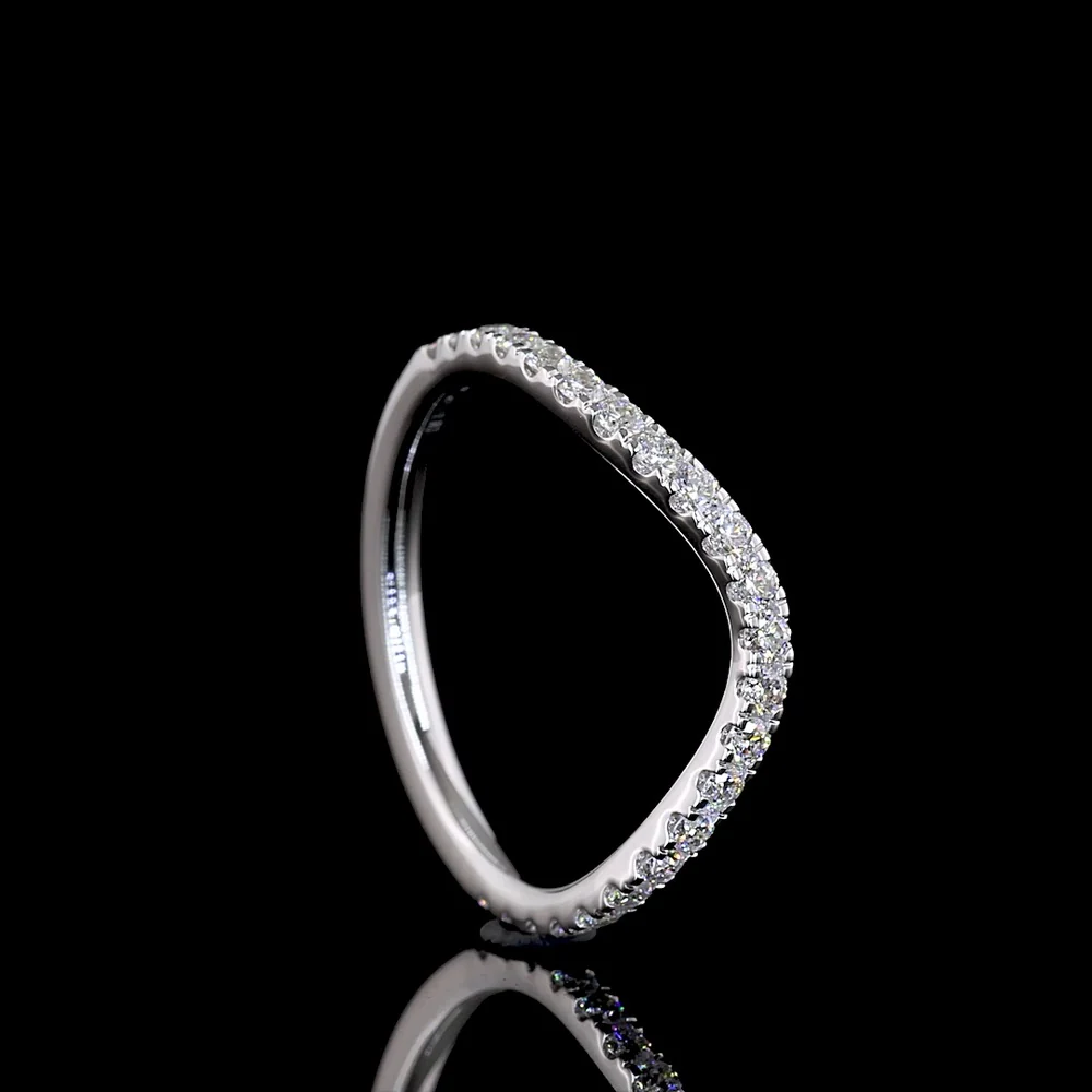 14K White Gold 3/4 Eternity Band with U-Prong Set Round Lab Diamonds - 0.43 Carat Total Weight - Covaloro Fine Jewelry - Image 3