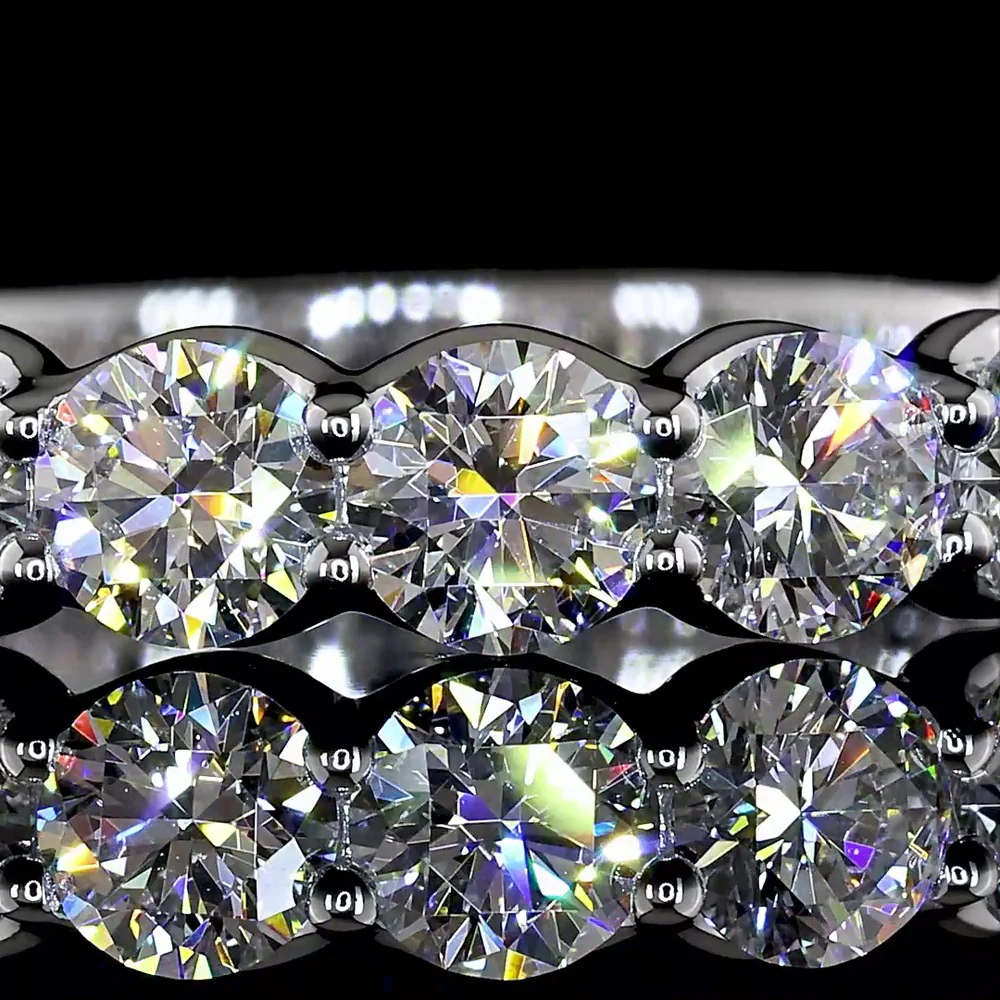14K White Gold 3/4 Eternity Band with U-Prong Set Round Lab Diamonds - 1.91 Carats Total Diamond Weight - Covaloro Fine Jewelry - Image 2