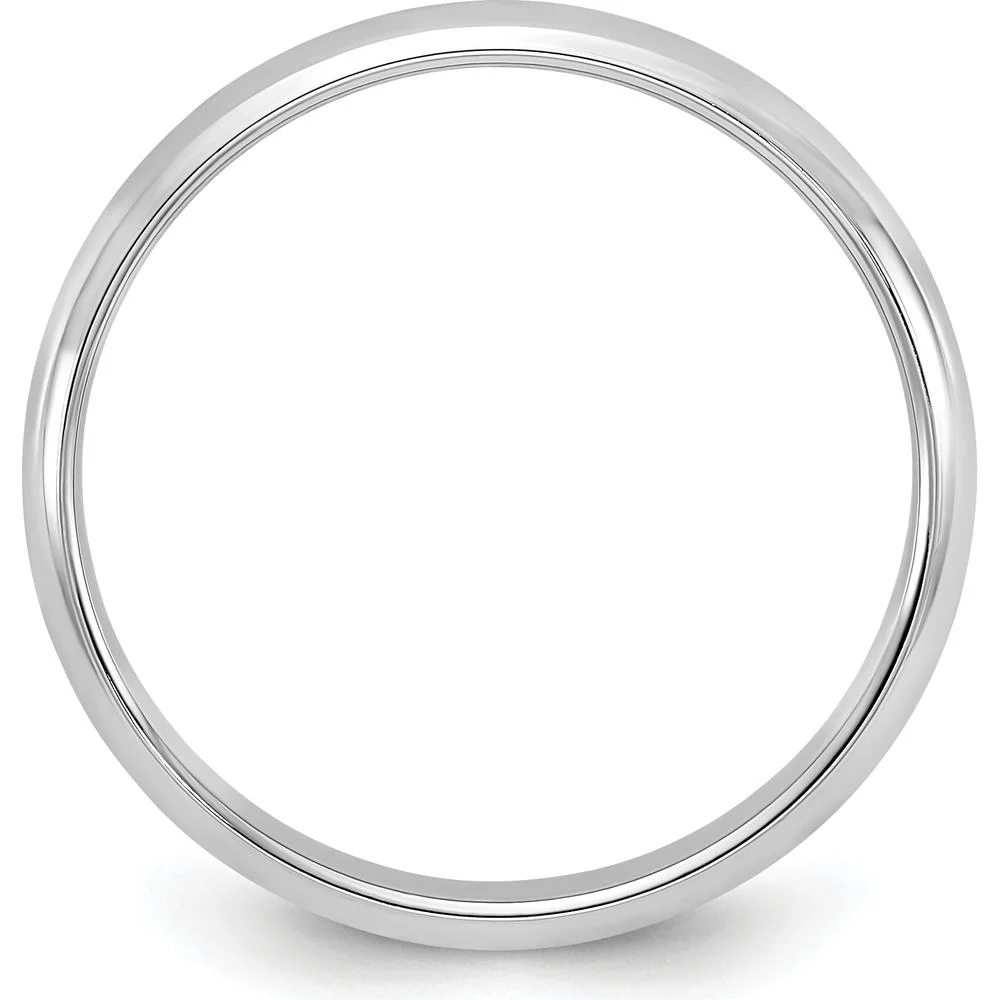 14K White Gold 3mm Half-Round Wedding Band - Polished Finish, Size 4 by Luciano & Cie - Image 2