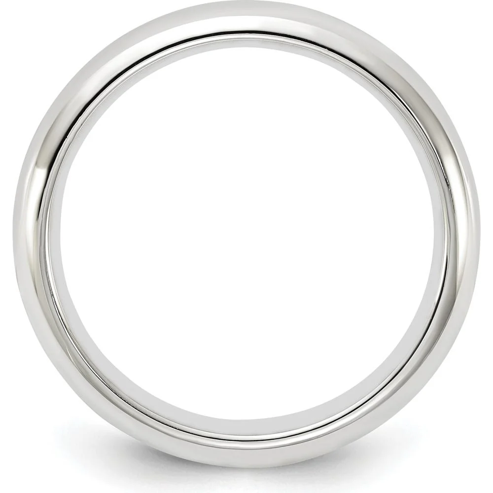 14K White Gold 4mm Polished Comfort Fit Wedding Band - Domed Shape, Size 6.5 by Luciano & Cie - Image 2