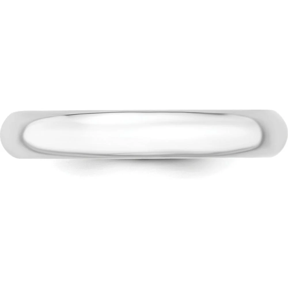 14K White Gold 4mm Polished Comfort Fit Wedding Band - Domed Shape, Size 6.5 by Luciano & Cie - Image 3