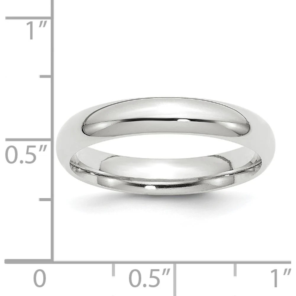14K White Gold 4mm Polished Comfort Fit Wedding Band - Domed Shape, Size 6.5 by Luciano & Cie - Image 4