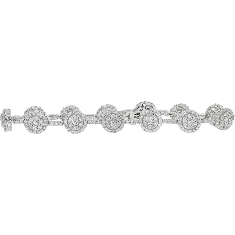 14K White Gold 5.00 Carat Diamond Tennis Bracelet with Milgrain Design