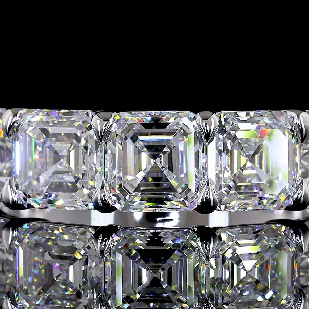 14K White Gold 5-Stone Eternity Band with Asscher Cut Lab Diamonds - 3.00 Total Carat Weight, E-F Color, VVS2 Clarity - Covaloro Fine Jewelry - Image 2