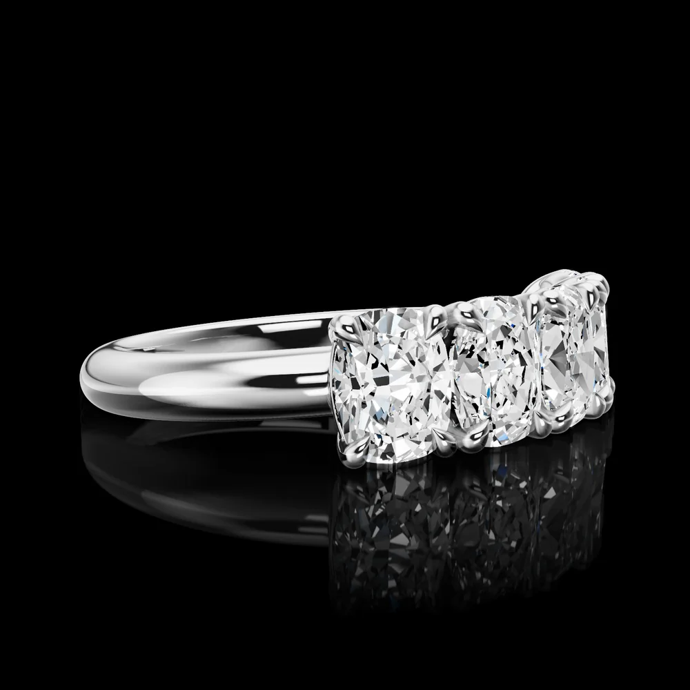 14K White Gold 5-Stone Eternity Band with Cushion Brilliant Lab Diamonds - 2.64 Carats Total Diamond Weight - Covaloro Fine Jewelry - Image 2