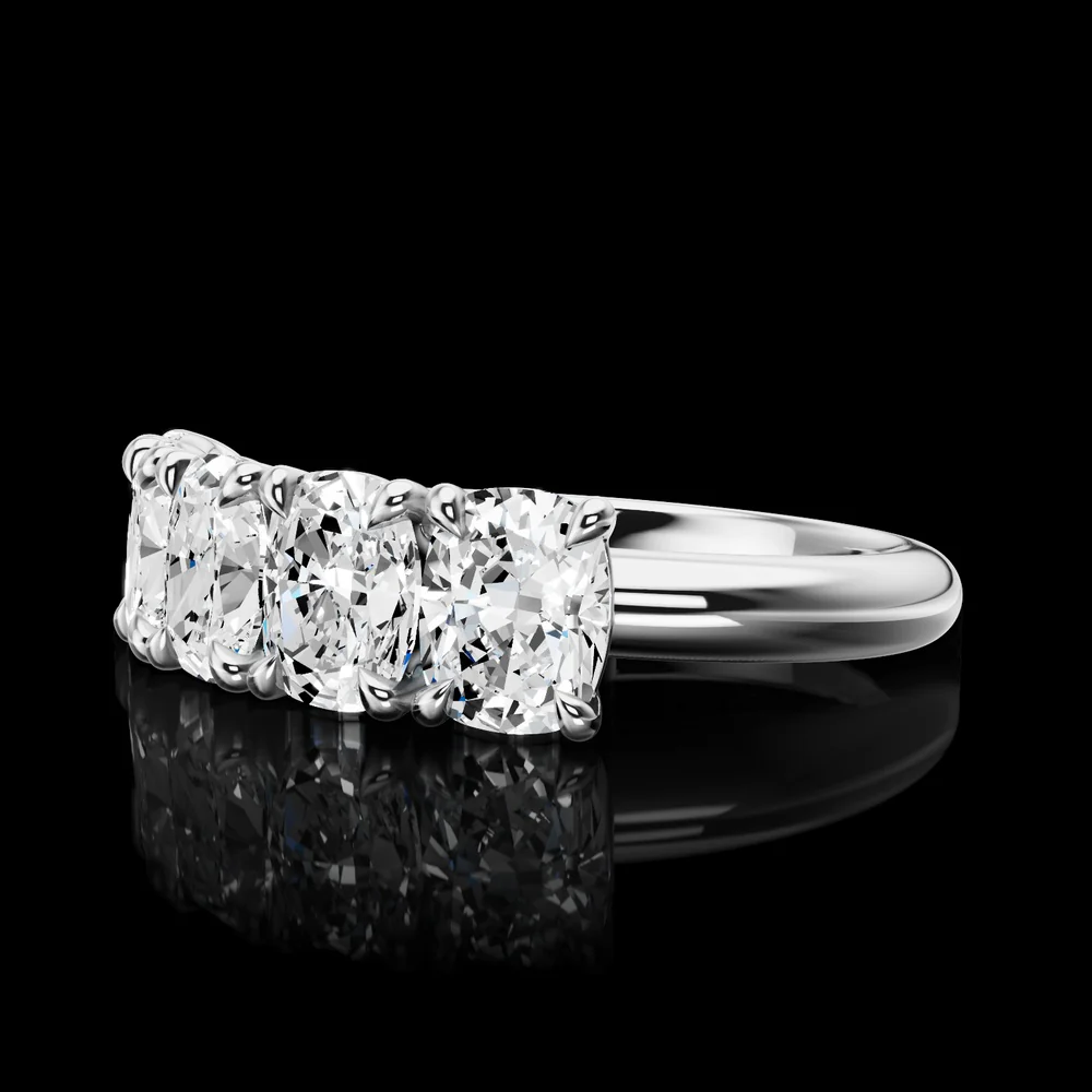 14K White Gold 5-Stone Eternity Band with Cushion Brilliant Lab Diamonds - 2.64 Carats Total Diamond Weight - Covaloro Fine Jewelry - Image 3