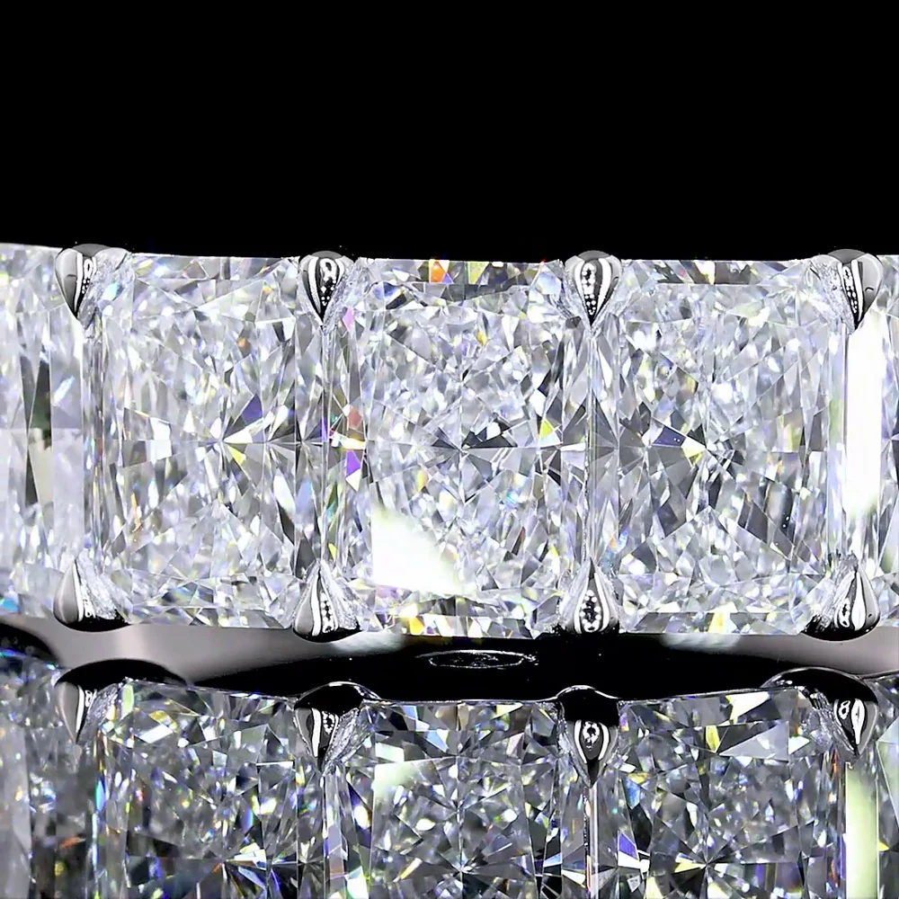 14K White Gold 5-Stone Eternity Band with North-South Prong Set Radiant Cut Lab Diamonds - 1.99 Carats Total Diamond Weight - Covaloro Fine Jewelry - Image 2