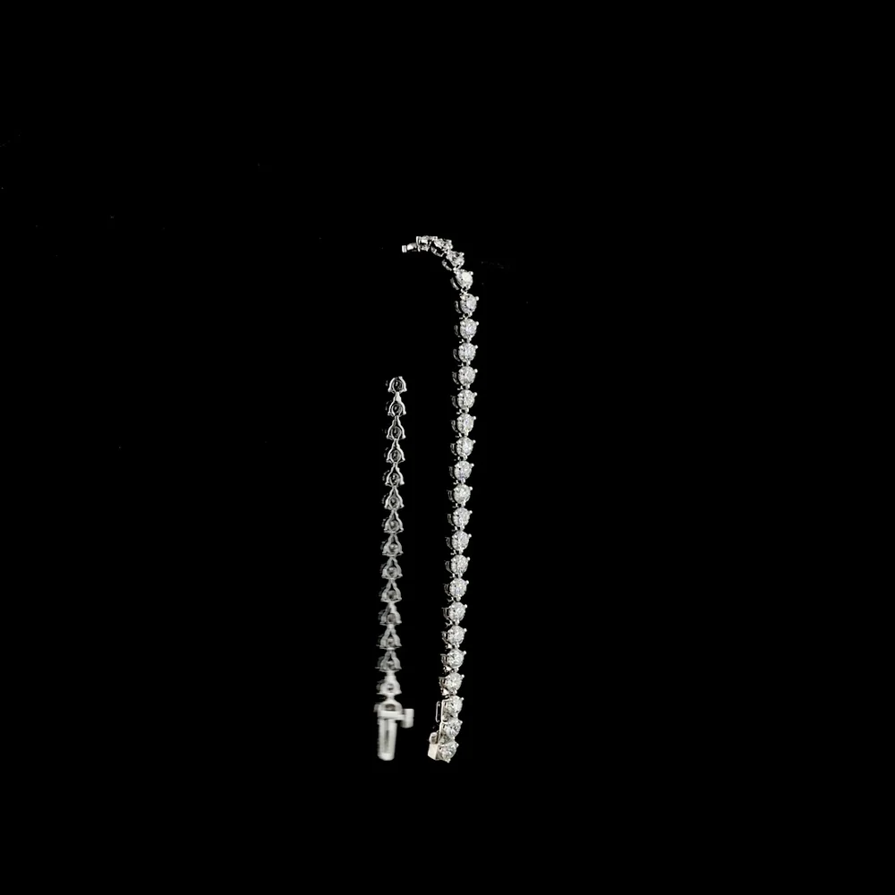 14K White Gold 5-Stone Tennis Bracelet with Round Cut Lab Diamonds - 0.54 Carat Total Weight, E-F Color VS1 Clarity - Covaloro Fine Jewelry - Image 3