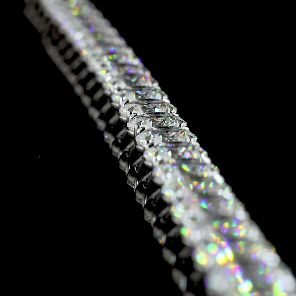 14K White Gold 50.25 Carat Round and Marquise Tennis Necklace with Prong Set Lab Diamonds - 76 Stones Total - Covaloro Fine Jewelry - Image 3