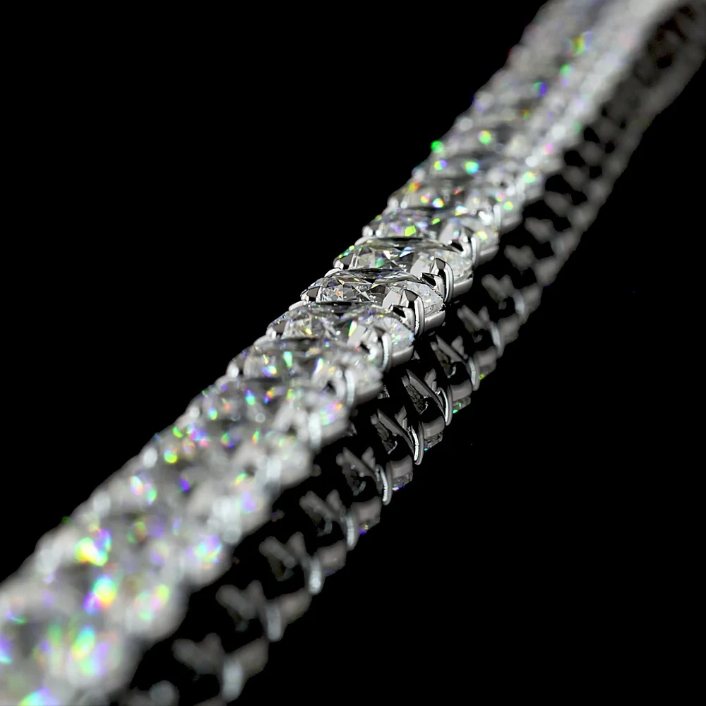 14K White Gold 50.25 Carat Round and Marquise Tennis Necklace with Prong Set Lab Diamonds - 76 Stones Total - Covaloro Fine Jewelry - Image 4