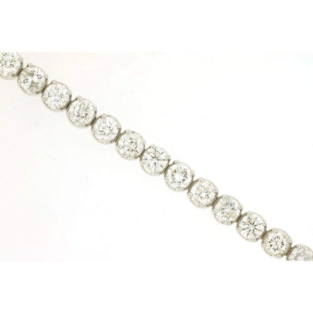 14K White Gold 6.9 Carat Tennis Bracelet with Round Brilliant Diamonds in Classic Channel-Link Setting - Royal Jewelry