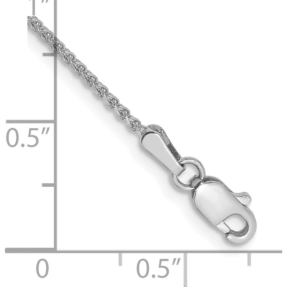14K White Gold 6" Diamond-Cut Spiga Chain Bracelet with Lobster Clasp by Oro Pregiato - Image 2