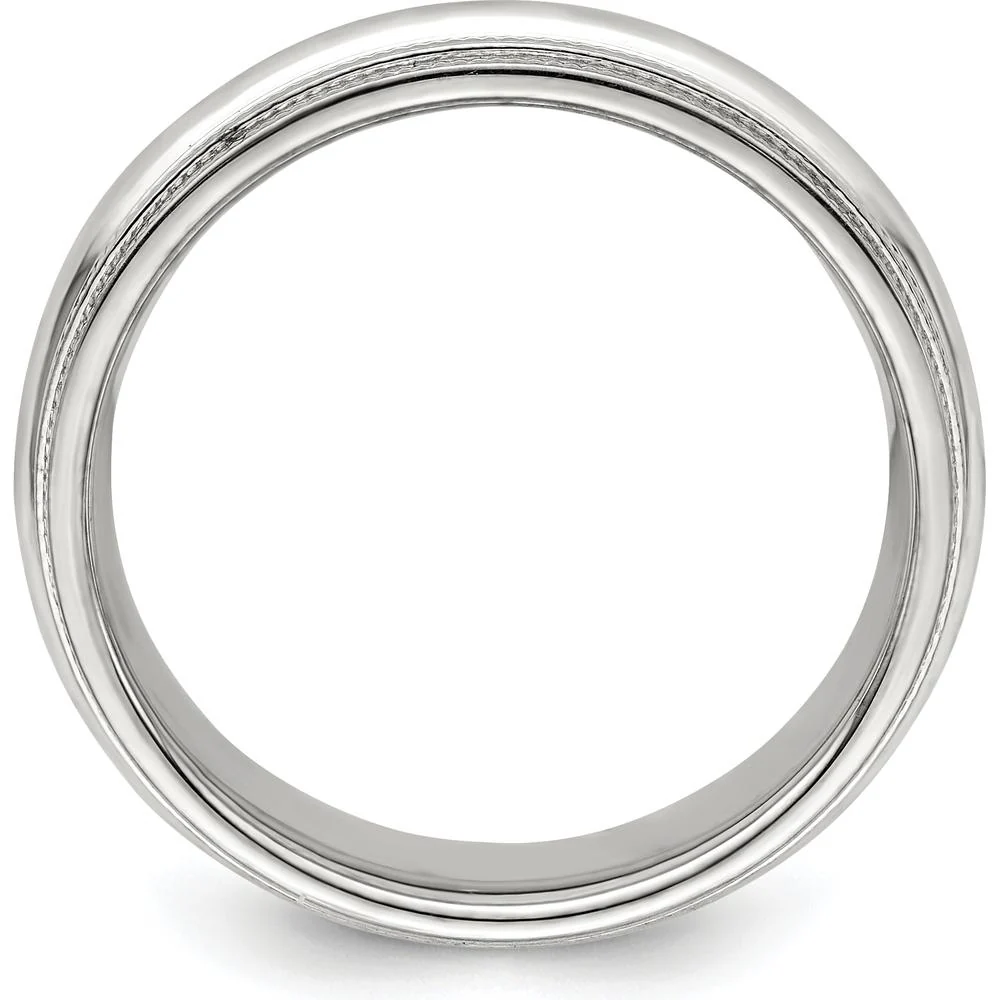 14K White Gold 6mm Double Milgrain Comfort Fit Wedding Band - Size 11.5 by Luciano & Cie - Image 2