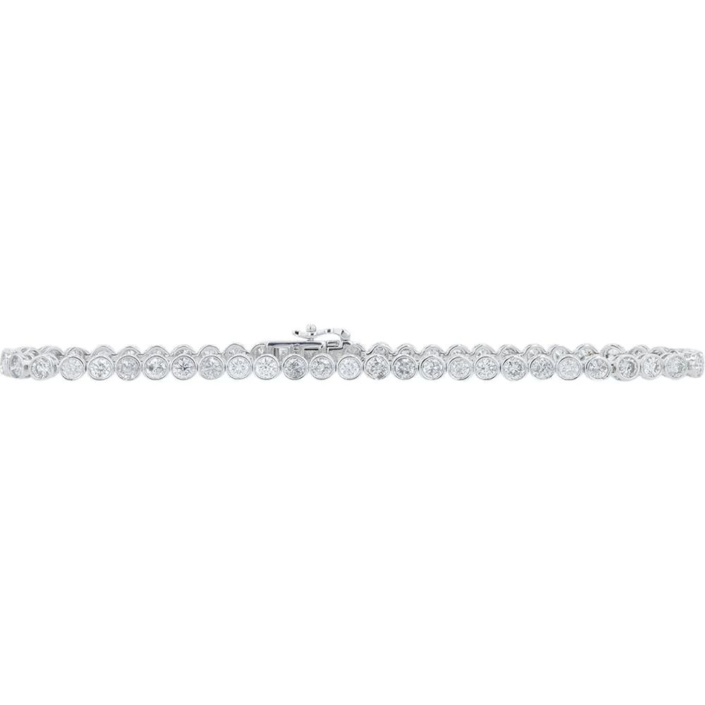 14K White Gold 7.25" Bezel Set Diamond Tennis Bracelet - 3.25 Carat Total Diamond Weight