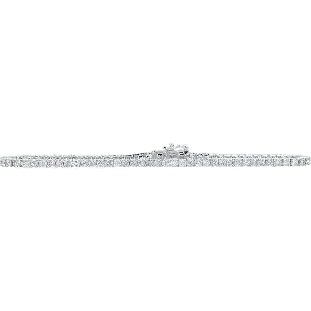 14K White Gold 7.25 - Inch Diamond Tennis Bracelet - 3.00 Carat Total Diamond Weight