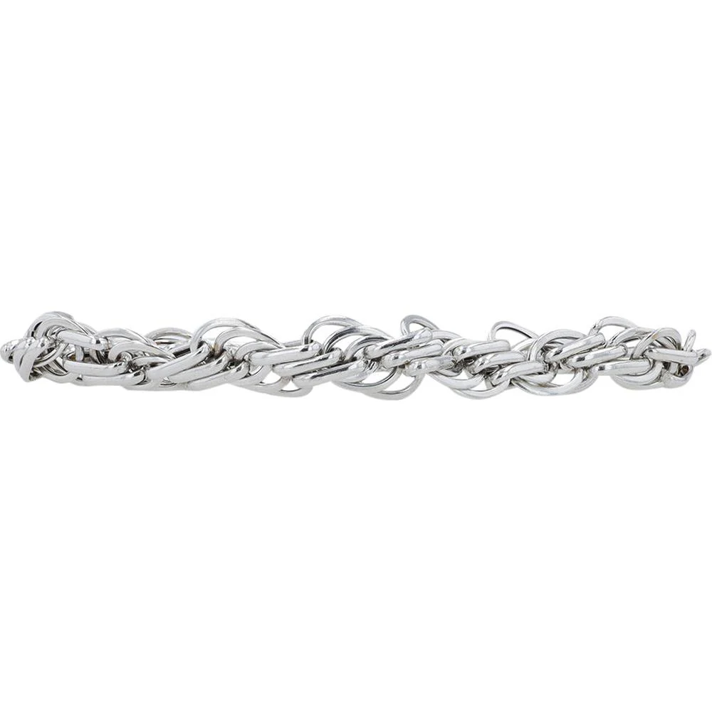 14K White Gold 7.5" Fancy Link Bracelet - 7.45 Gram Total Weight