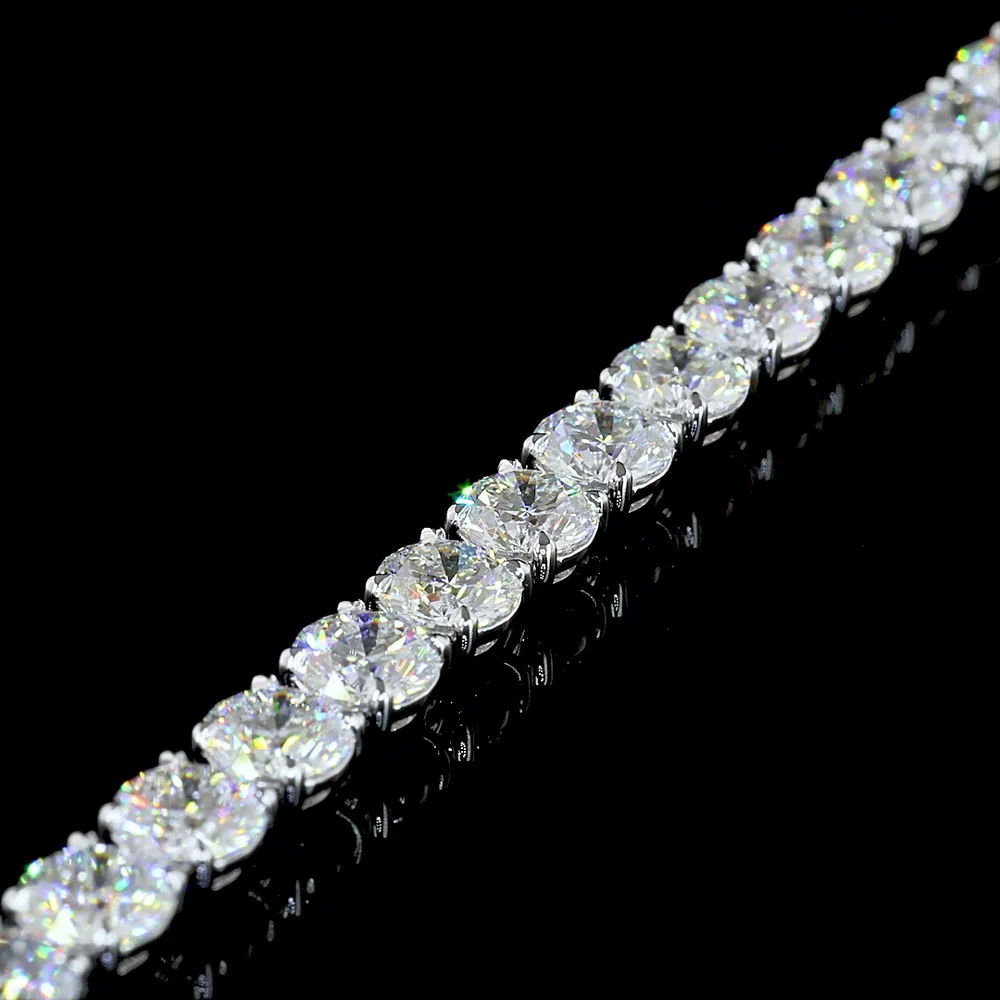 14K White Gold 7.5-Inch Tennis Bracelet with 36 Round Brilliant Cut Lab Diamonds - 13.61 Carat Total Weight, E-F Color VS Clarity - Covaloro Fine Jewelry - Image 3