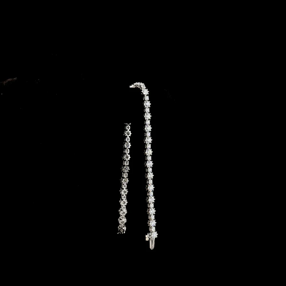 14K White Gold 7.5" Station Line Tennis Bracelet with 5.80 Carats of Round Cut Lab Grown Diamonds (E-F, VS1) - Covaloro Fine Jewelry - Image 3
