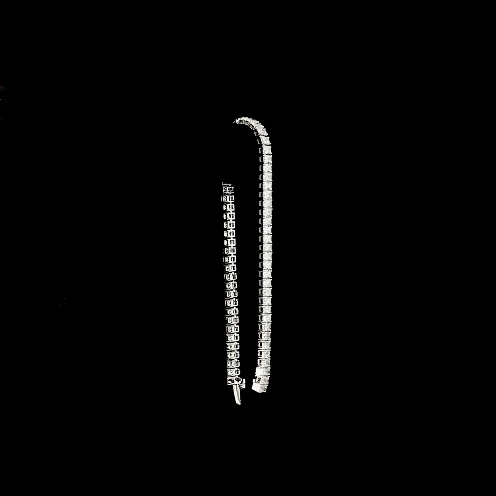 14K White Gold 7.5" Tennis Bracelet with 64 Prong-Set Radiant Cut Lab Diamonds - 8.00 Carat Total Diamond Weight - Covaloro Fine Jewelry - Image 3