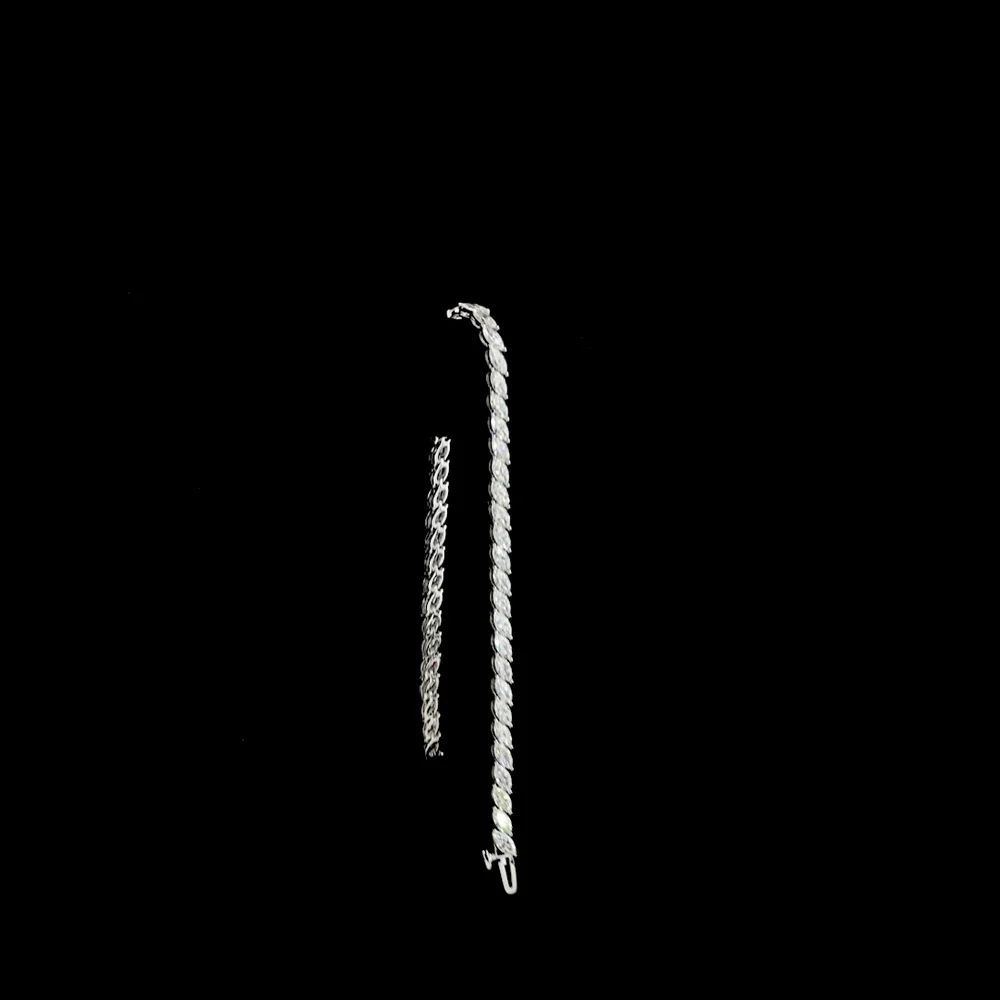 14K White Gold 7.5" Tennis Bracelet with Inclined Prong Set Marquise Cut Lab Diamonds - 5.51 Carat Total Weight - Covaloro Fine Jewelry - Image 3