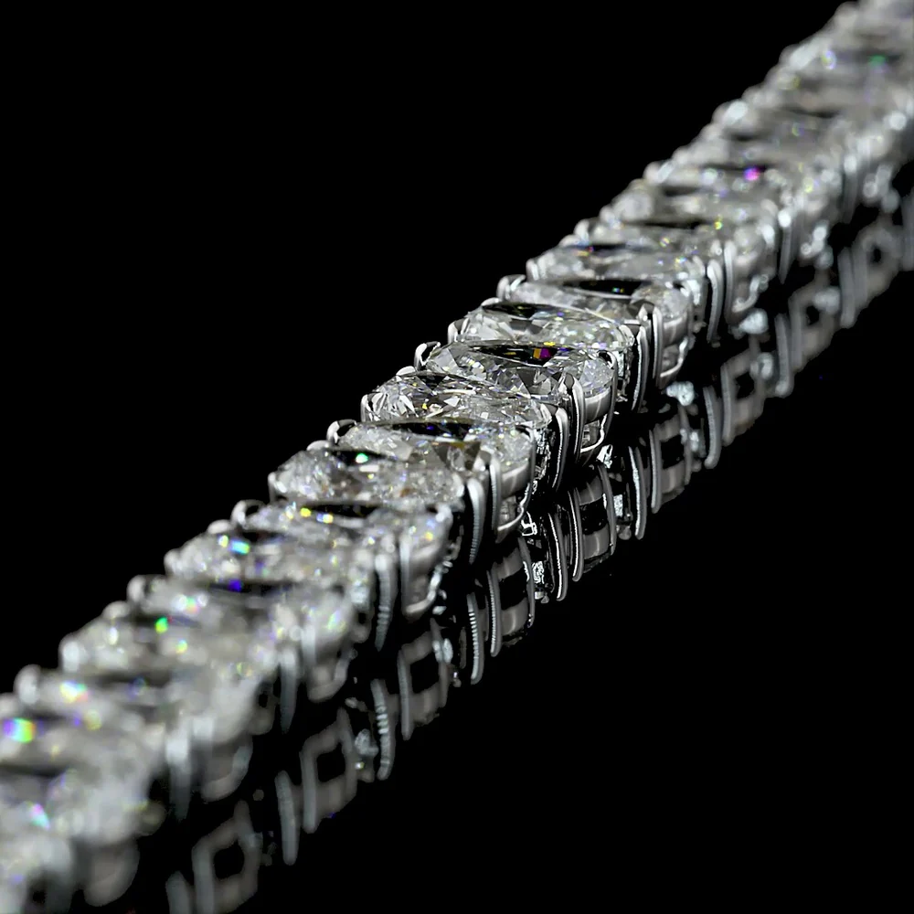 14K White Gold 7.5" Tennis Bracelet with North-South Prong Set Pear Shape Lab Grown Diamonds - 15.18 Carat Total Weight - Covaloro Fine Jewelry - Image 3
