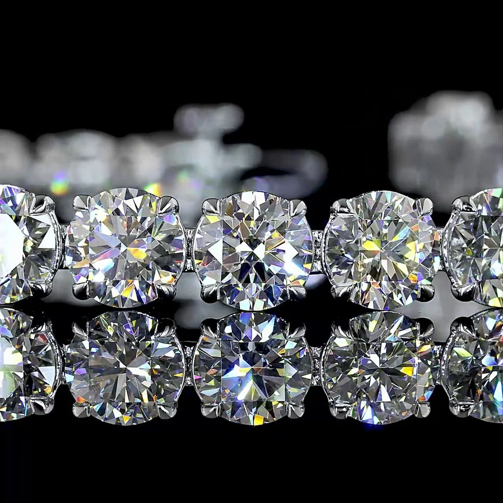 14K White Gold 7.5" Tennis Bracelet with Round and Marquise Cut Lab Diamonds - 16.35 Carat Total Diamond Weight - Covaloro Fine Jewelry - Image 2