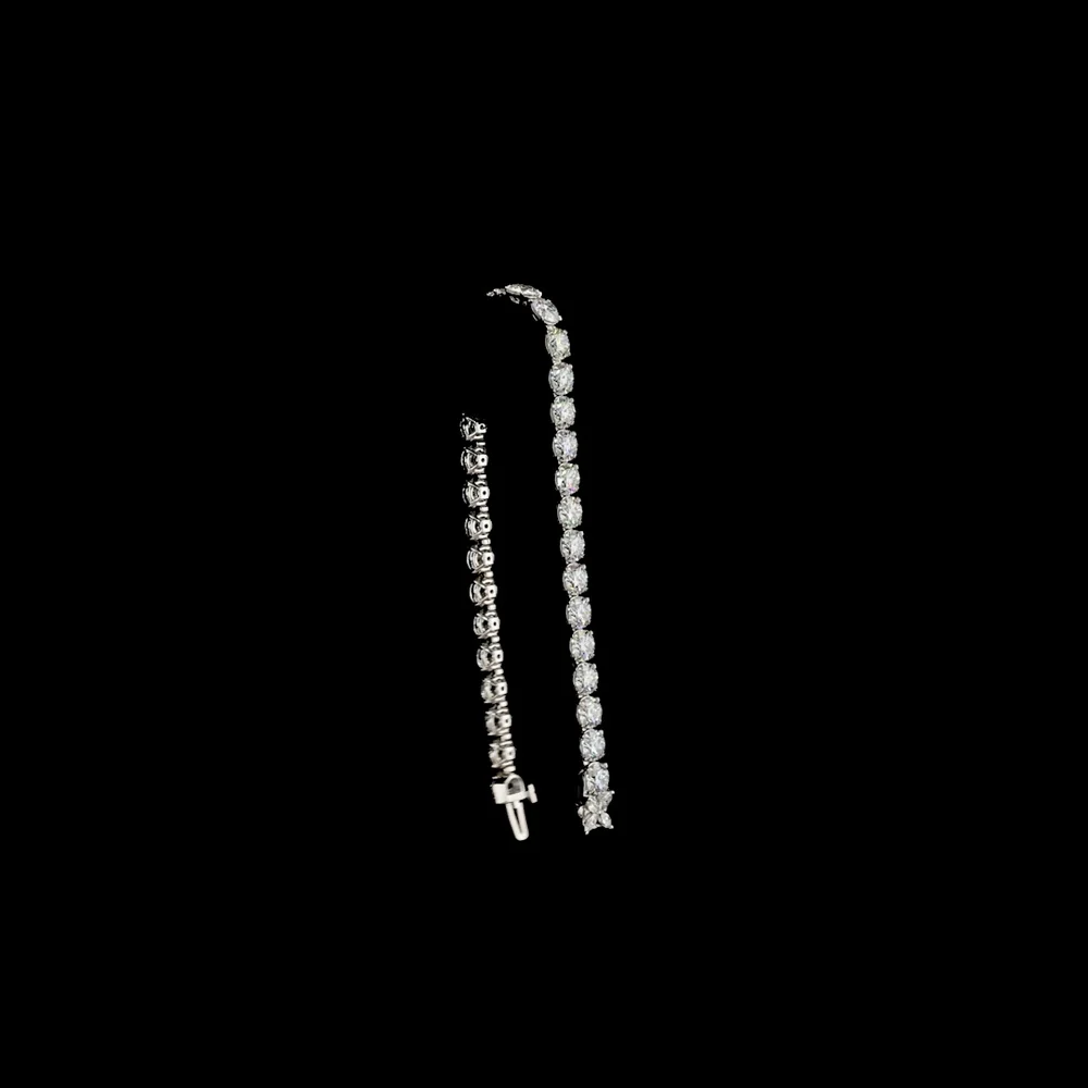 14K White Gold 7.5" Tennis Bracelet with Round and Marquise Cut Lab Diamonds - 16.35 Carat Total Diamond Weight - Covaloro Fine Jewelry - Image 3