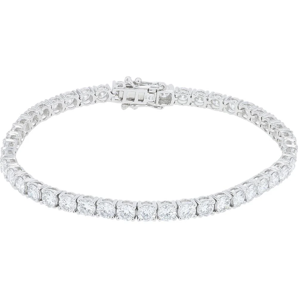 14K White Gold 7.62 Carat Total Weight Lab Grown Diamond Tennis Bracelet - Image 2