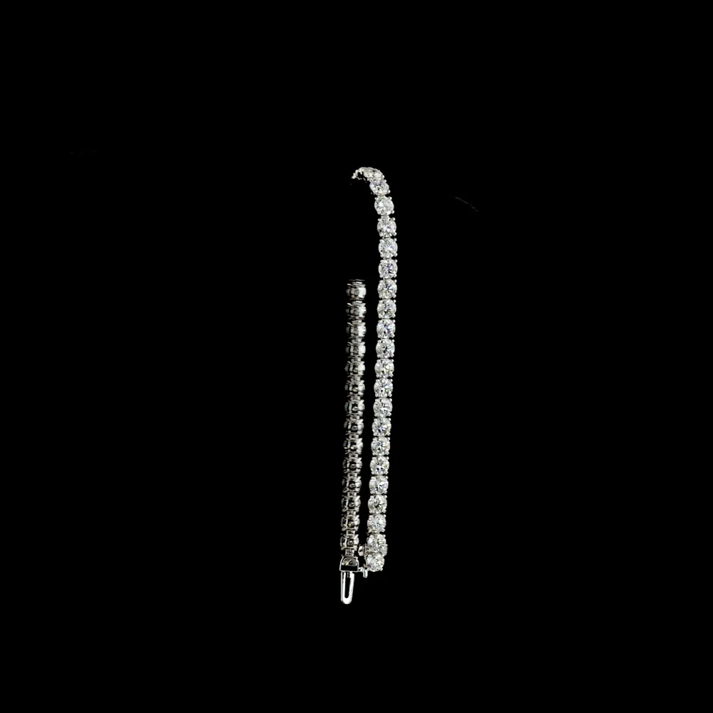 14K White Gold 7.91 Carat Tennis Bracelet with Prong Set Round Lab Diamonds - E-F Color VS1 Clarity - Covaloro Fine Jewelry - Image 3