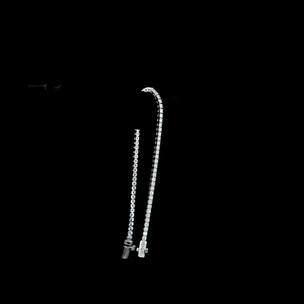 14K White Gold 7-Inch Tennis Bracelet with 76 Prong-Set Round Brilliant Cut Natural Diamonds - 2.95 Carat Total Diamond Weight - Covaloro Fine Jewelry - Image 3